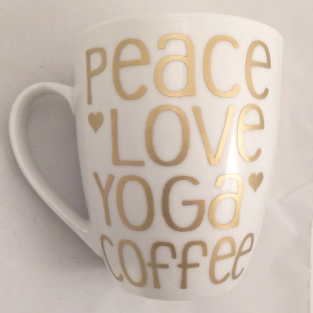 Peace love yoga coffee handmade mug